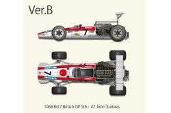 Photo1: **Preorder** HIRO K828 1/12 Honda RA301 Ver.B 1968 Rd.7 British GP #7