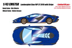Photo1: **Preorder** EIDOLON EM675B Lamborghini Sian FKP37 2019 with Stripe Blue Sideris Limited 60pcs