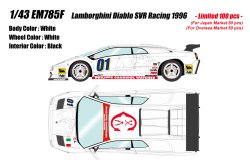 Photo1: **Preorder** EM785F Lamborghini Diablo SVR Racing 1996 White Limited 100pcs