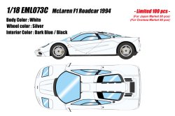 Photo1: **Preorder** EIDOLON EML073C 1/18 McLaren F1 Road car 1994 Whtie Limited 100pcs