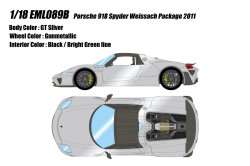 Photo1: **Preorder** EIDOLON EML089B 1/18 Porsche 918 Spyder Weissach Package 2011 GT Silver