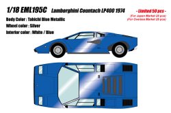 Photo1: **Preorder** EIDOLON EML195C 1/18 Lamborghini Countach LP400 1974 Tahichi Blue Metallic