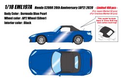Photo1: **Preorder** EIDOLON  EML197A Honda S2000 20th Anniversary (AP2) 2020 Bermuda Blue Pearl Limited 100pcs