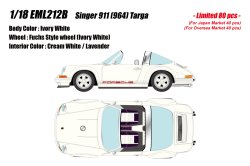 Photo1: **Preorder** EIDOLON EML212B 1/18 Singer 911 (964) Targa Ivory White Limited 80pcs