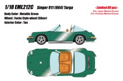 Photo1: **Preorder** EIDOLON EML212C 1/18 Singer 911 (964) Targa Metallic Green Limited 80pcs