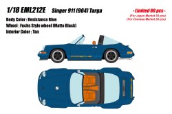 Photo1: **Preorder** EIDOLON EML212E 1/18 Singer 911 (964) Targa Resistance Blue Limited 60pcs