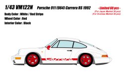 Photo1: **Preorder** VISION VM122N Porsche 911(964) Carrera RS 1992 White / Res Stripe Limited 60pcs