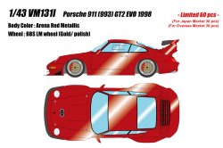 Photo1: **Preorder** VISION VM131I Porsche 911(993) GT2 EVO 1998 Arena Red Metallic Limited 60pcs