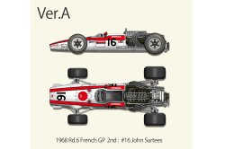 Photo1: **Preorder** HIRO K827 1/12 Honda RA301 Ver.A 1968 Rd.6 French GP #16