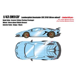 Photo: **Preorder** EIDOLON EM513F Lamborghini Aventador SVJ 2018 (Nireo wheel) Azzurro Tethys Limited 80pcs