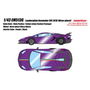 Photo: **Preorder** EIDOLON EM513G Lamborghini Aventador SVJ 2018 (Nireo wheel) Viola Pasifae / Italian Stripe Limited 80pcs