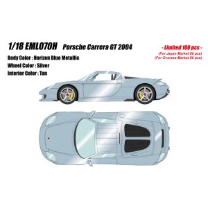 Photo: **Preorder** EIDOLON EML070H 1/18 Porsche Carrera GT 2004 Horizon Blue Metallic Limited 100pcs