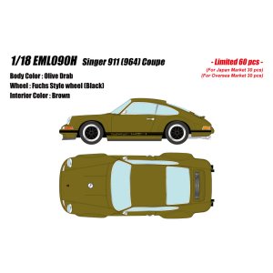 Photo: **Preorder** EIDOLON EML090H 1/18 Singer 911(964) Coupe Olive Drab Limited 60pcs