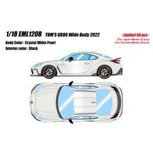 Photo: **Preorder** EIDOLON EML120B 1/18 TOM'S GR86 Wide Body 2022 Crystal White Pearl Limited 50pcs