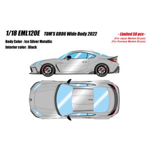 Photo: **Preorder** EIDOLON EML120E 1/18 TOM'S GR86 Wide Body 2022 Ice Silver Metallic Limited 50pcs