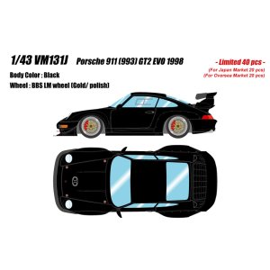 Photo: **Preorder** VISION VM131J Porsche 911(993) GT2 EVO 1998 Black Limited 40pcs