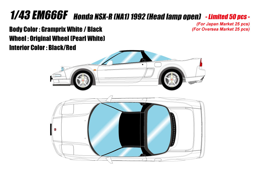 Photo1: **Preorder** EIDOLON EM666F Honda NSX-R (NA1) 1992 (Head Lamp Open) Gramprix White Limited 50pcs