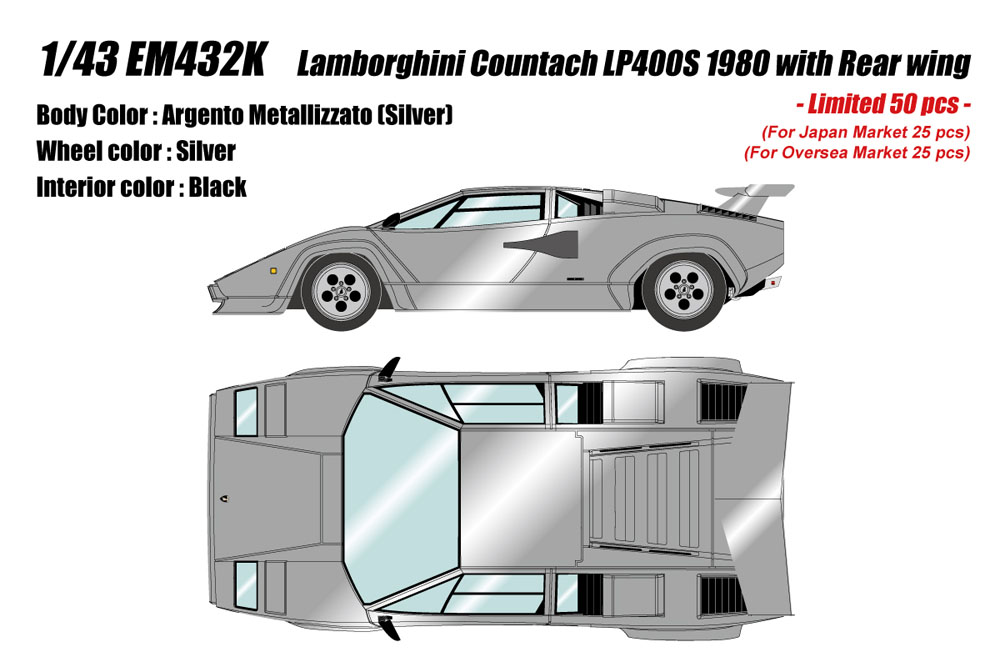 Photo1: **Preorder** EIDOLON EM432K Lamborghini Countach LP400S 1980 with Rear Wing Agento Metallizzato Limited 50pcs