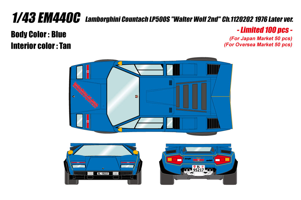 Photo1: **Preorder** EIDOLON EM440C Lamborghini Countach LP500S Walter Wolf 2nd Ch.1120202 1976 Later ver. Limited 100pcs