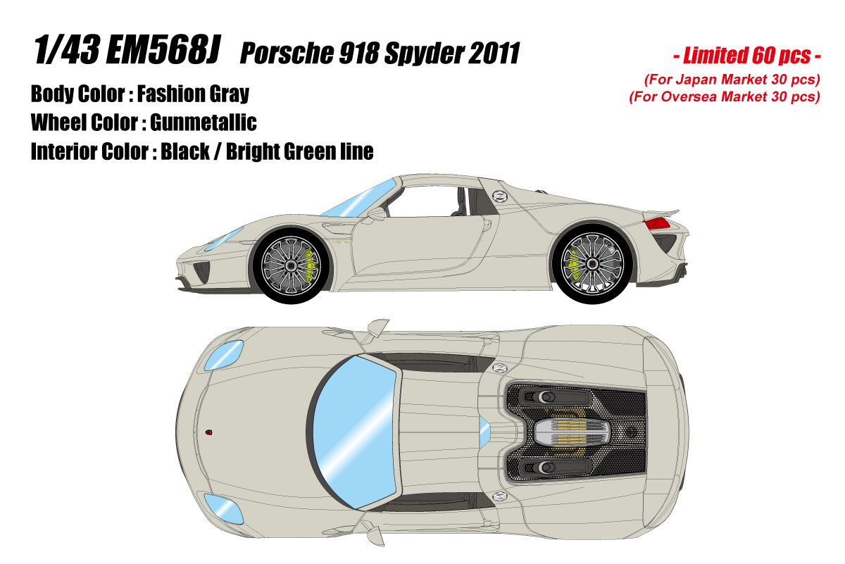 Photo1: **Preorder** EIDOLON EM568J Porsche 918 Spyder 2011 Fashion Gray (Limited 60pcs)