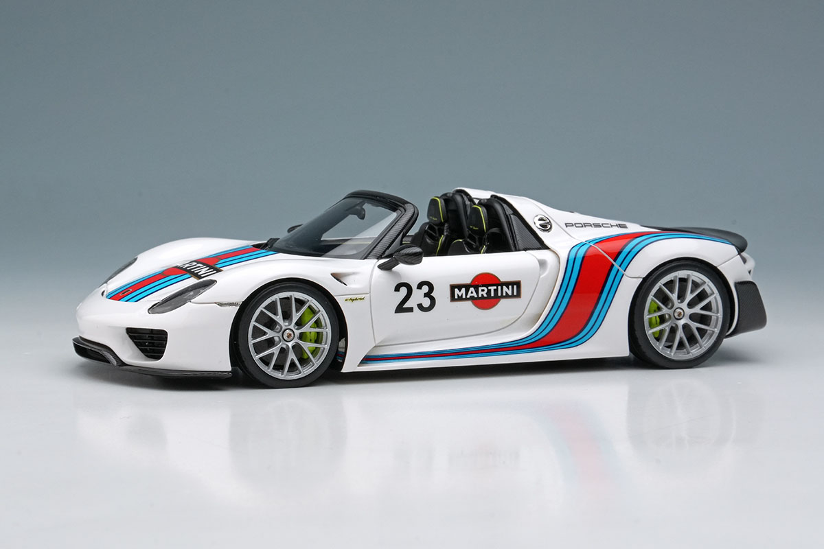 Photo1: EIDOLON EM569A Porsche 918 Spyder Weissach Package 2011 White / Martini Stripe