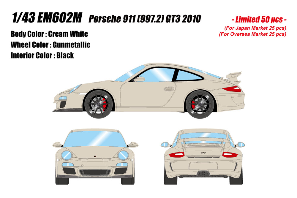 Photo1: **Preorder** EIDOLON EM602M Porsche 911 (997.2) GT3 2010 Cream White Limited 50pcs