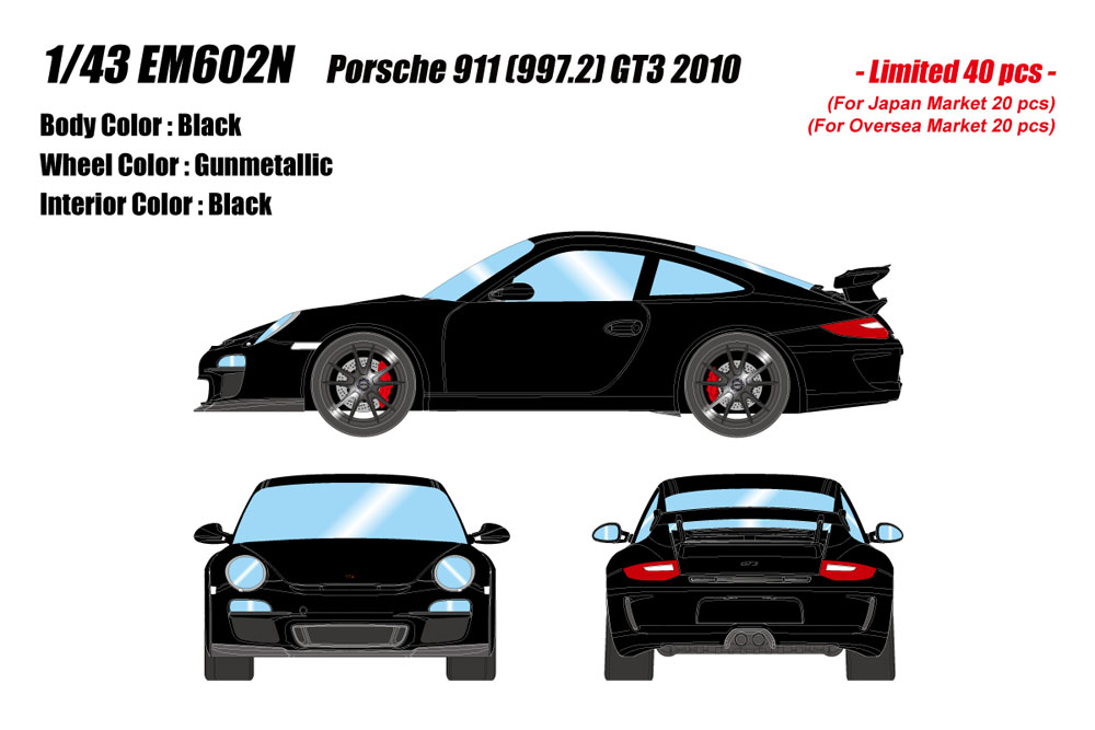 Photo1: **Preorder** EIDOLON EM602N Porsche 911 (997.2) GT3 2010 Black Limited 40pcs