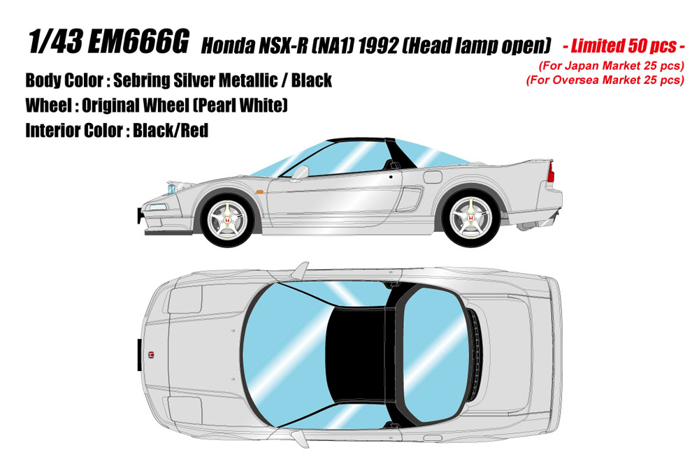 Photo1: **Preorder** EIDOLON EM666G Honda NSX-R (NA1) 1992 (Head Lamp Open) Sebring Silver Metallic Limited 50pcs