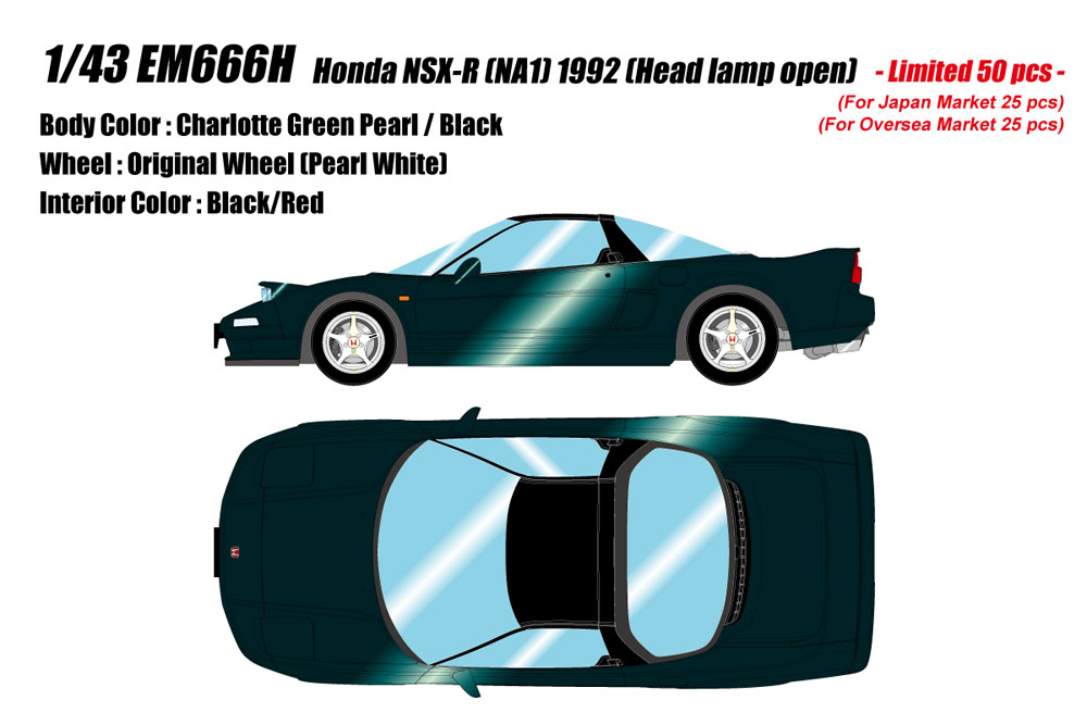 Photo1: **Preorder** EIDOLON EM666H Honda NSX-R (NA1) 1992 (Head Lamp Open) Charlotte Green Pearl Limited 50pcs