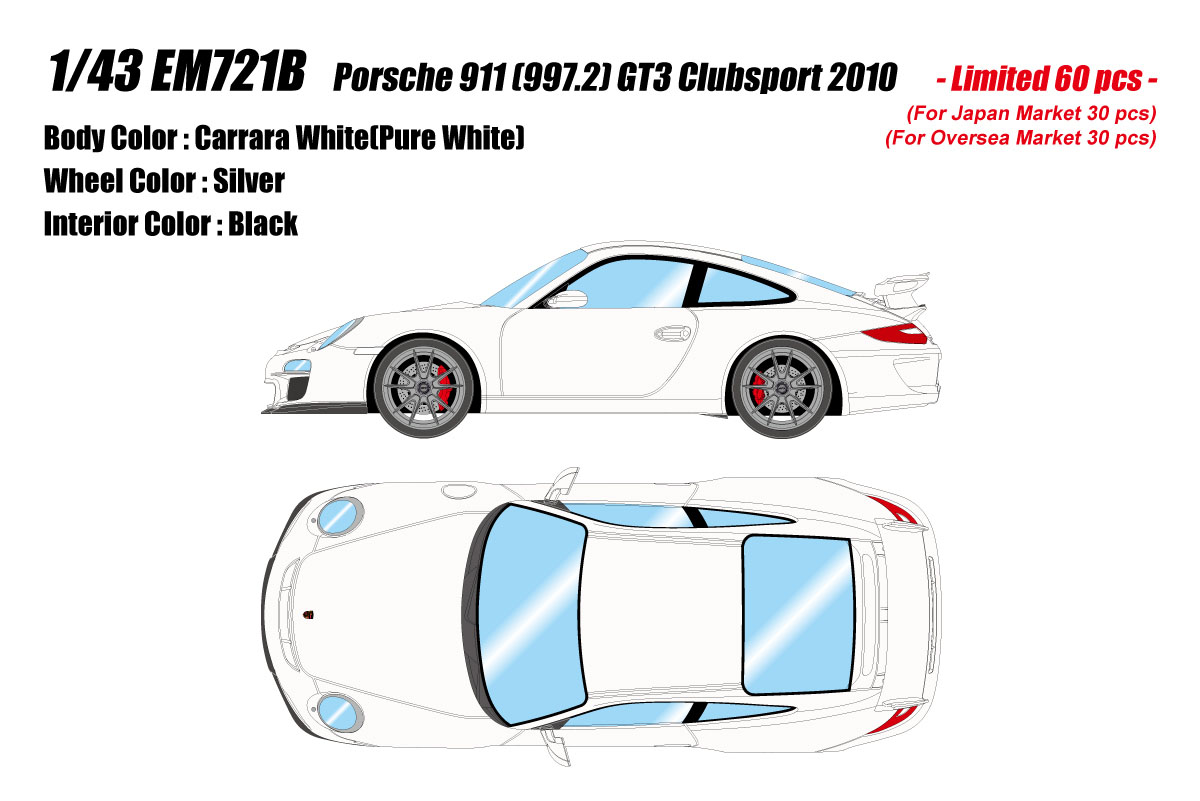 Photo1: **Preorder** EIDOLON EM721B Porsche 911 (997.2) GT3 Clubsport 2010 Carrera White Limited 60pcs