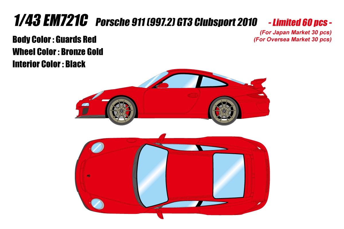 Photo1: **Preorder** EIDOLON EM721C Porsche 911 (997.2) GT3 Clubsport 2010 Guards Red Limited 60pcs