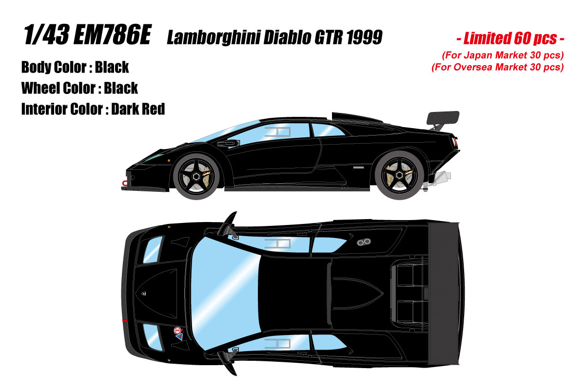 Photo1: **Preorder** EIDOLON EM786E Lamborghini Diablo GTR 1999 Black Limited 60pcs