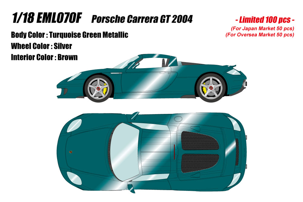 Photo1: **Preorder** EIDOLON EML070F 1/18 Porsche Carrera GT 2004 Turquoise Green Metallic Limited 100pcs