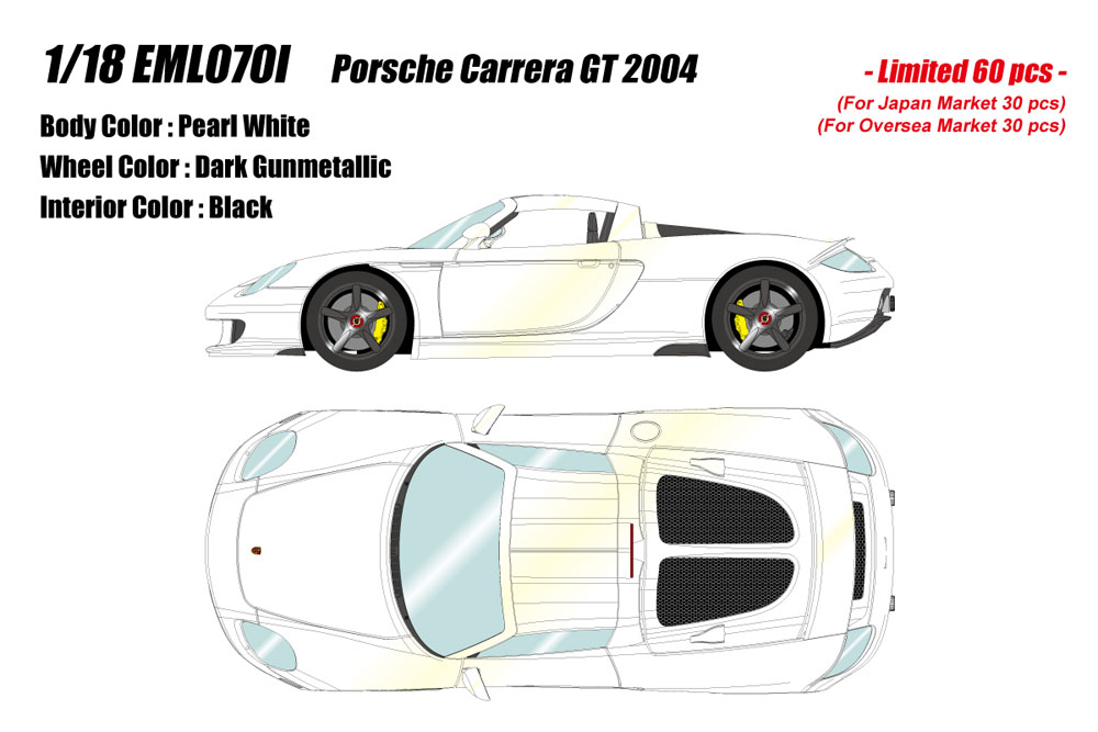 Photo1: **Preorder** EIDOLON EML070I 1/18 Porsche Carrera GT 2004 Pearl White Limited 60pcs