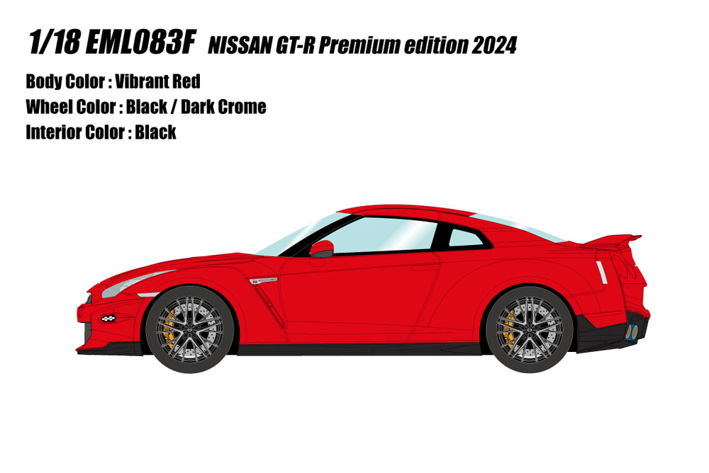 Photo1: **Preorder** EIDOLON EML083F 1/18 Nissan GT-R Premium edition 2024 Vibrant Red