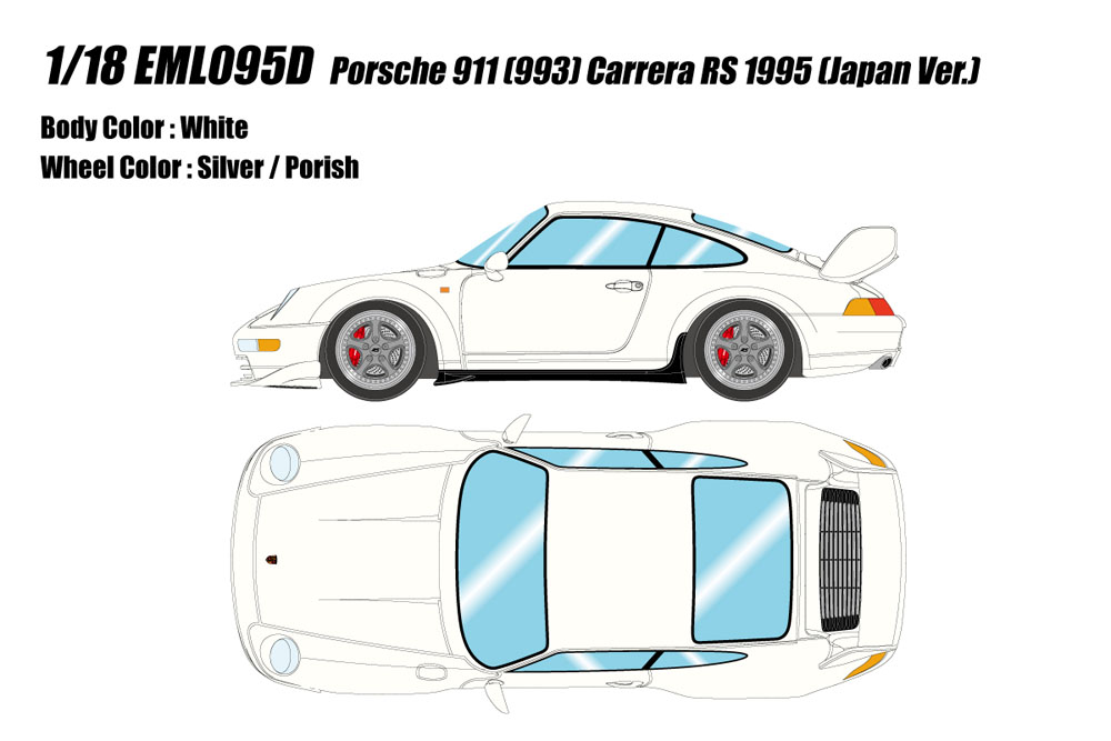 Photo1: **Preorder** EIDOLON EML095D 1/18 Porsche 911(993) Carrera RS 1995 (Japan Ver.) White