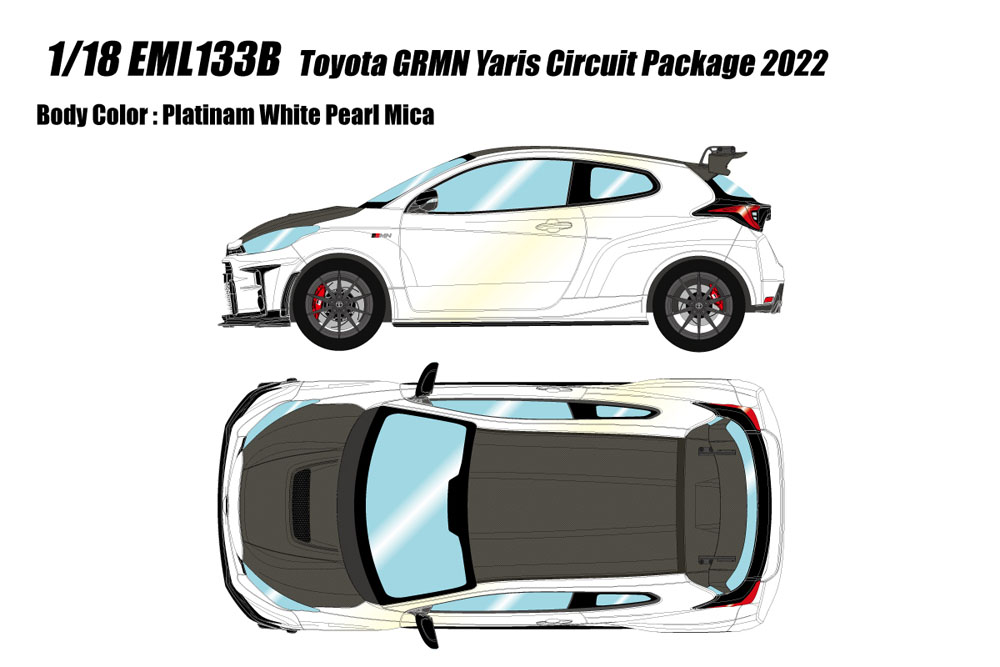 Photo1: **Preorder** EIDOLON EML133B 1/18 Toyota GRMN Yaris Circuit Package Platinam White Pearl Mica