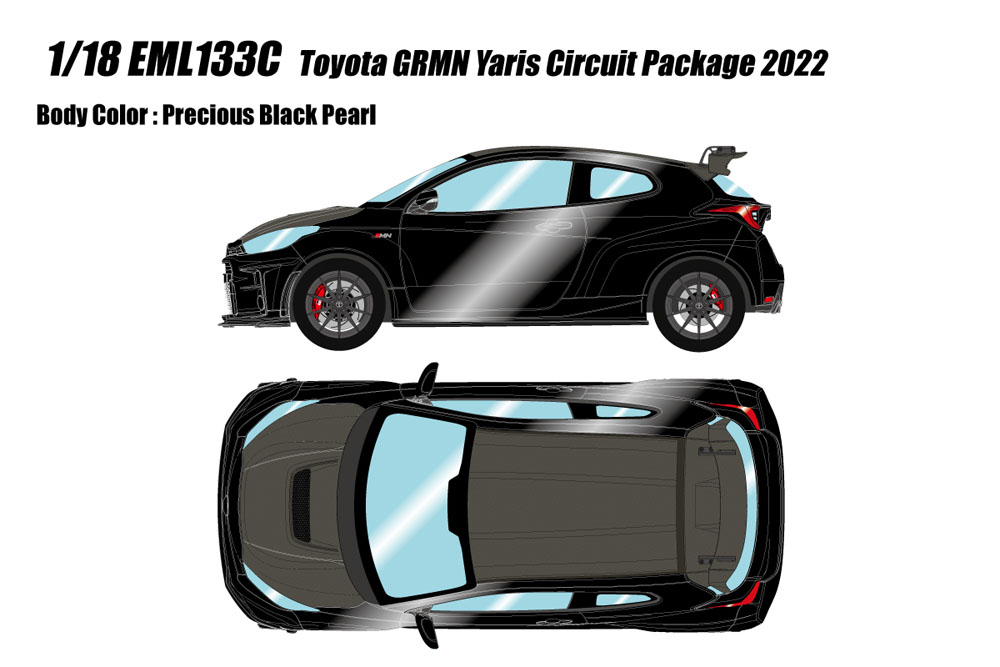 Photo1: **Preorder** EIDOLON EML133C 1/18 Toyota GRMN Yaris Circuit Package Precious Black Pearl