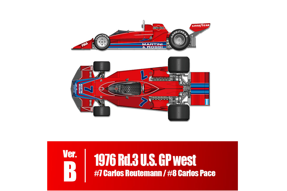 Photo1: **Preorder** HIRO K825 1/12 Brabham BT45 Ver.B 1976 Rd.3 U.S.GP West #7/8