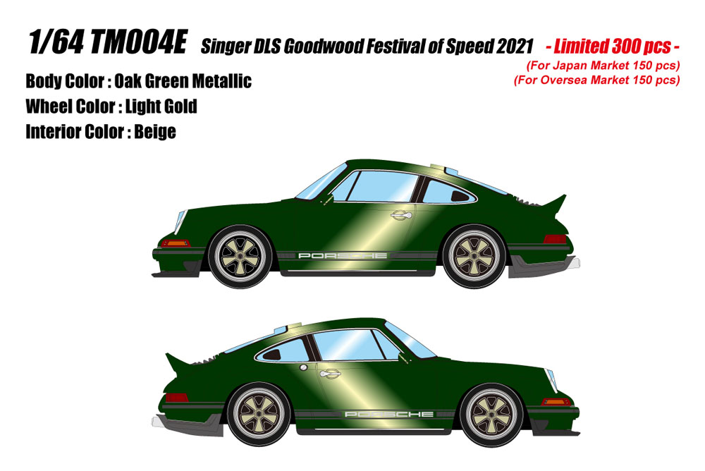 Photo1: **Preorder** Titan64 TM004E 1/64 Singer DLS Goodwood Festival of Speed 2021 Oak Greed Metallic Limited 300pcs