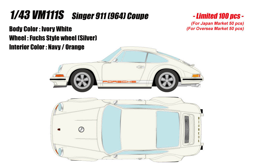 Photo1: **Preorder** EIDOLON VM111S Singer 911(964) Coupe Ivory White Limited 100pcs