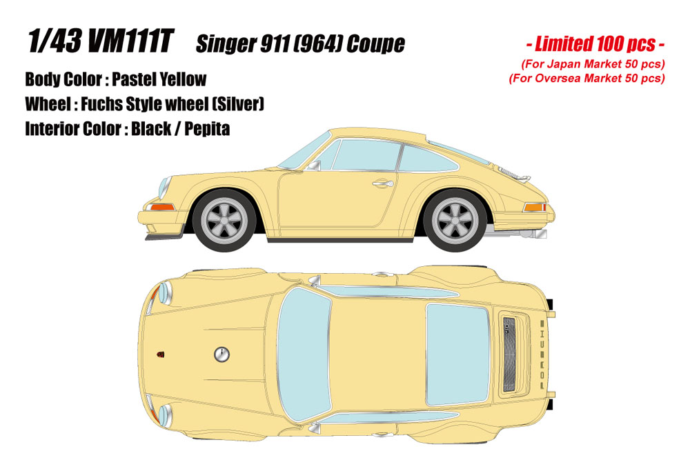 Photo1: **Preorder** EIDOLON VM111T Singer 911(964) Coupe Pastel Yellow Limited 100pcs