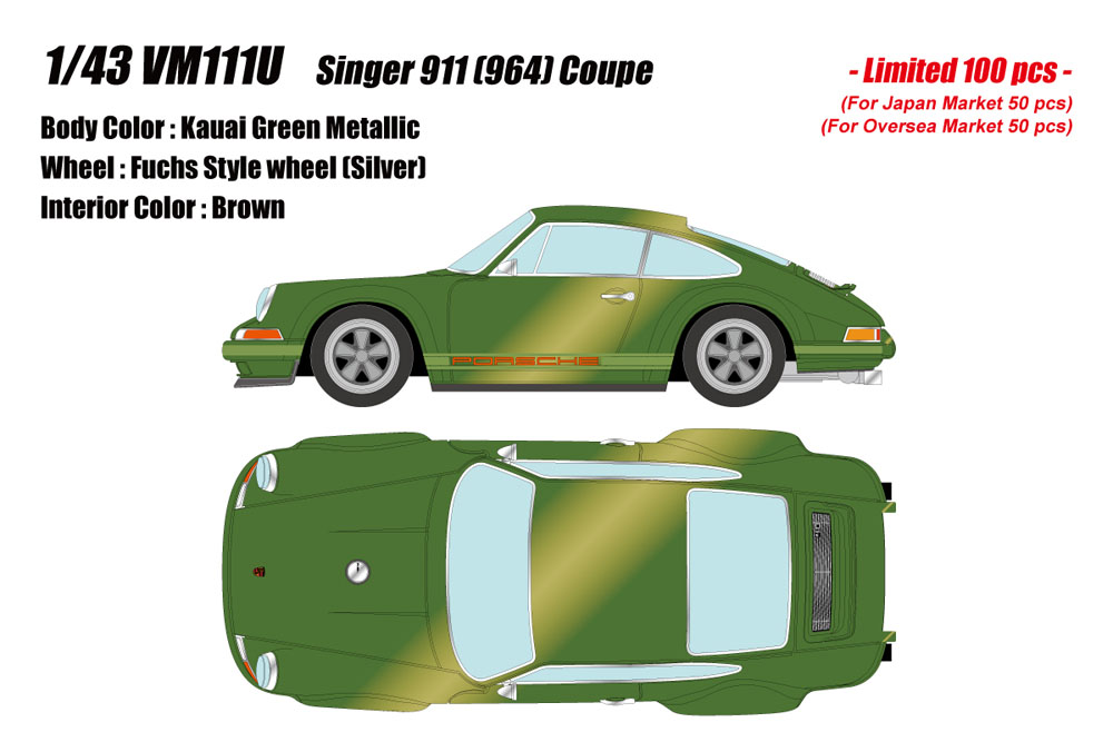 Photo1: **Preorder** EIDOLON VM111U Singer 911(964) Coupe Kauai Green Metallic Limited 100pcs