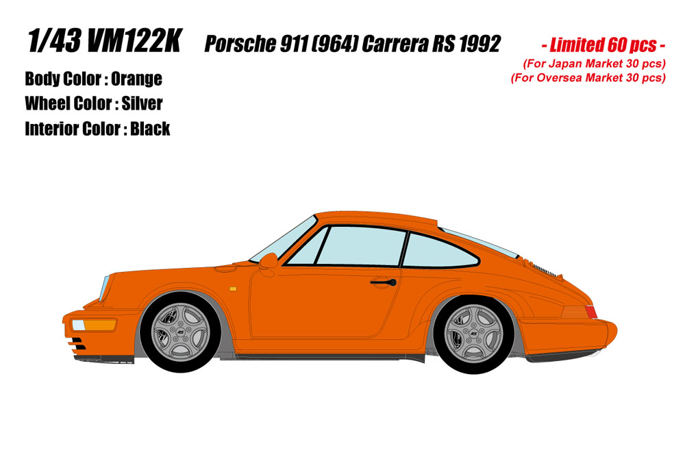 Photo1: **Preorder** VISION VM122K Porsche 911(964) Carrera RS 1992 Orange Limited 60pcs