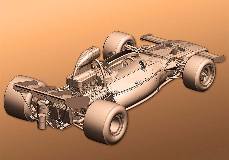 Photo: HIRO K584 1/43 McLaren M19 Ver.A M19A 1971 Rd.10 Canadian GP #9 D.Hulme / Rd.11 U.S. GP #7 D.Hulme