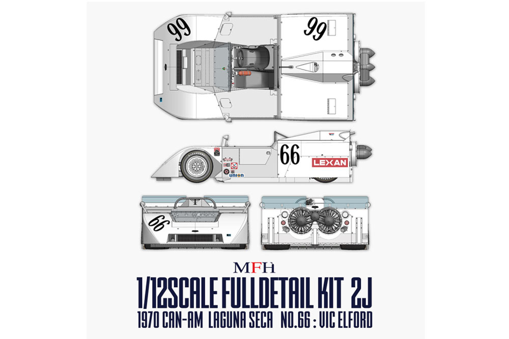 Photo1: **Preorder** HIRO K840 1/12 Chaparral 2J 1970 Can-am Laguna Seca No.66 Vic Elford